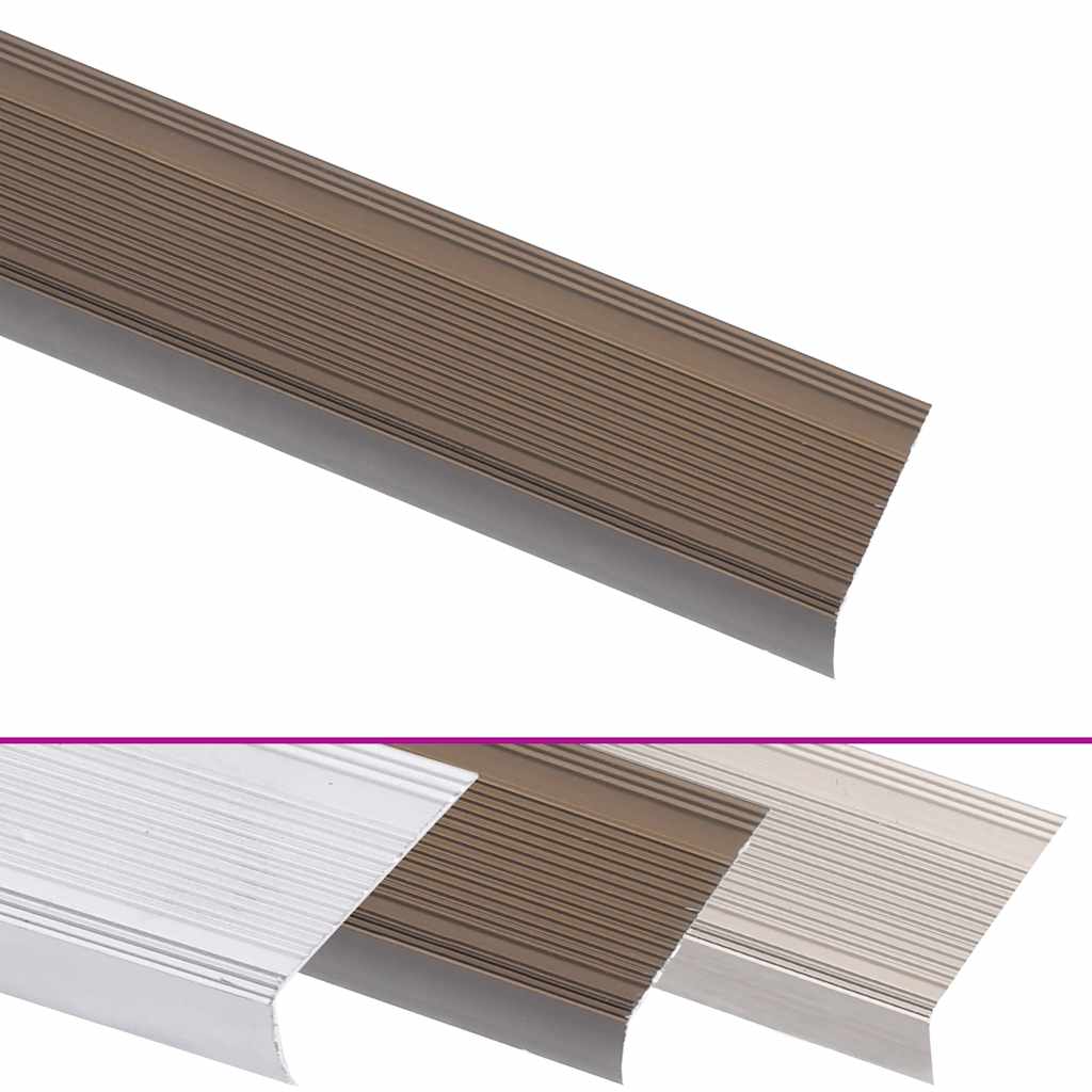 Vidaxl trapneuzen l-vormig 5 st 100 cm aluminium bruin