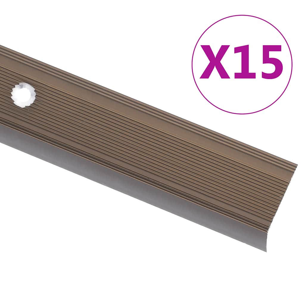 Vidaxl trapneuzen l-vormig 15 st 100 cm aluminium bruin