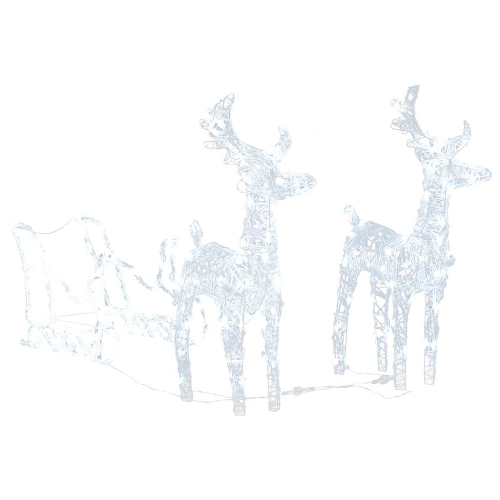 Vidaxl kerstversiering rendieren en slee 160 led's 130 cm acryl