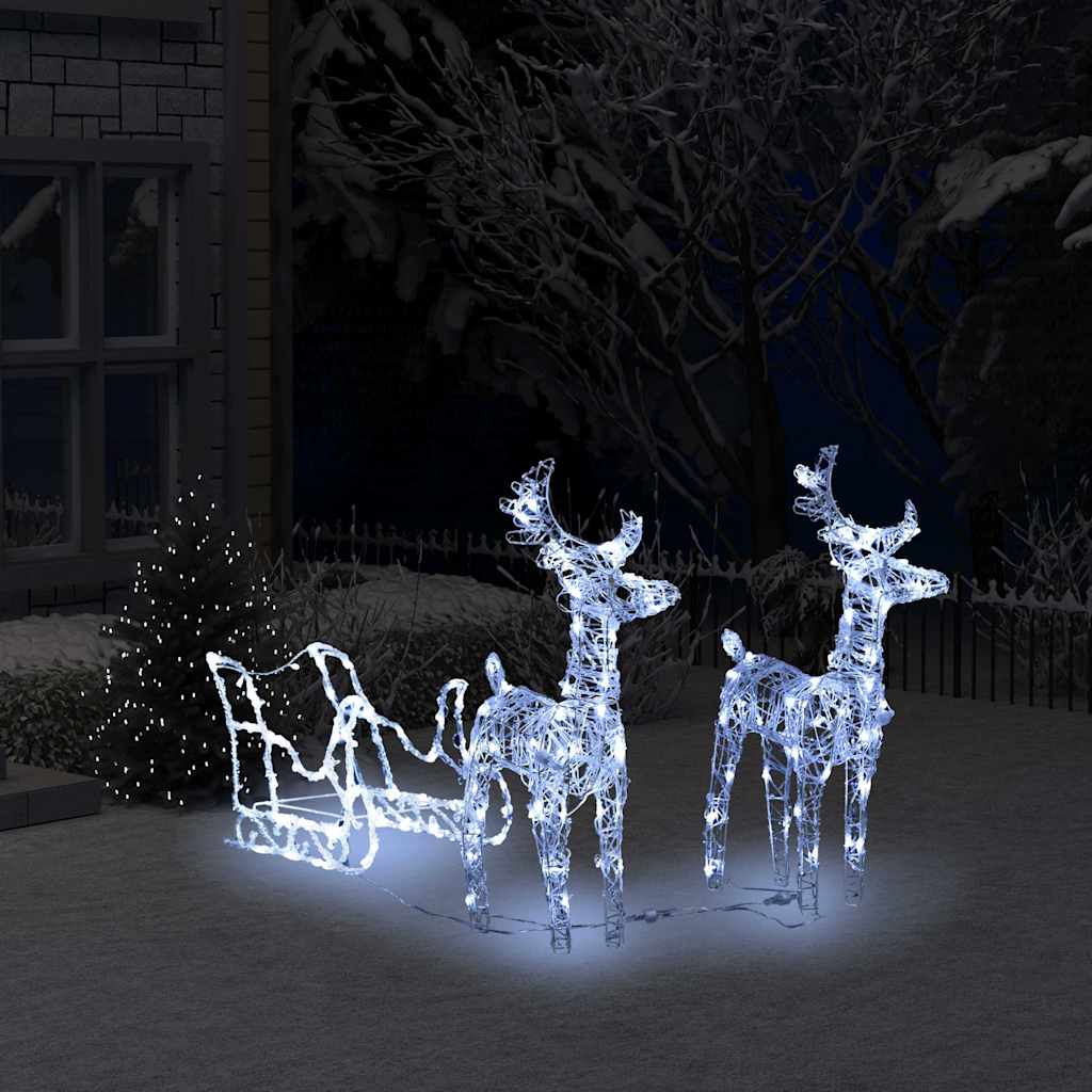 VidaXL Kerstversiering rendieren en slaap 160 LED's 130 cm acryl