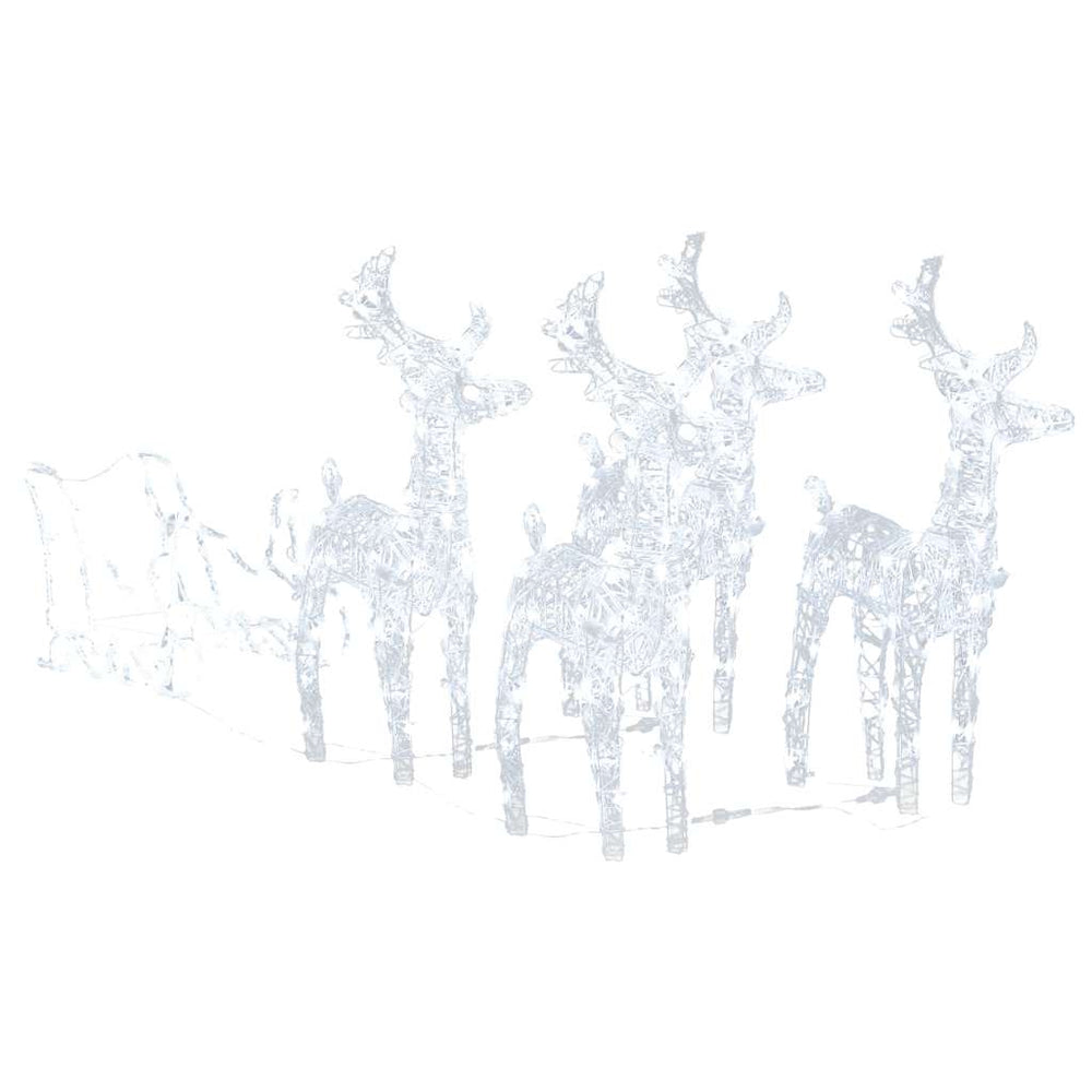 Vidaxl kerstdecoratie rendieren en slee 280x28x55 cm acryl
