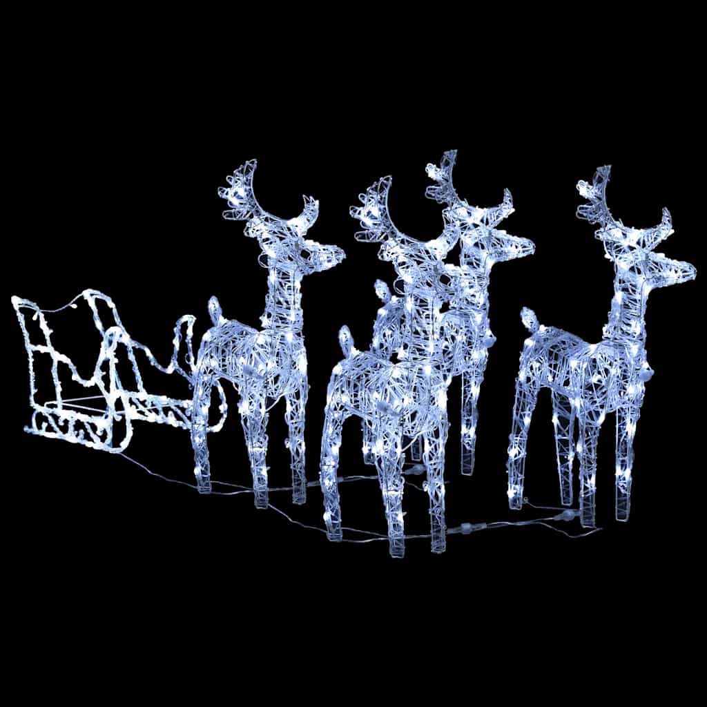 VidaXL Kerstdecoratie rendieren en slaap 280x28x55 cm acryl