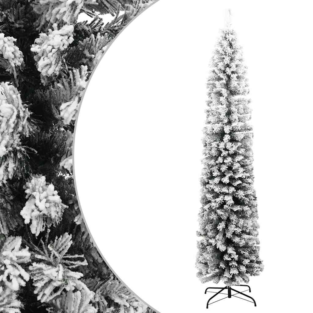 Vidaxl kunstkerstboom met sneeuw klein 240 cm pvc groen