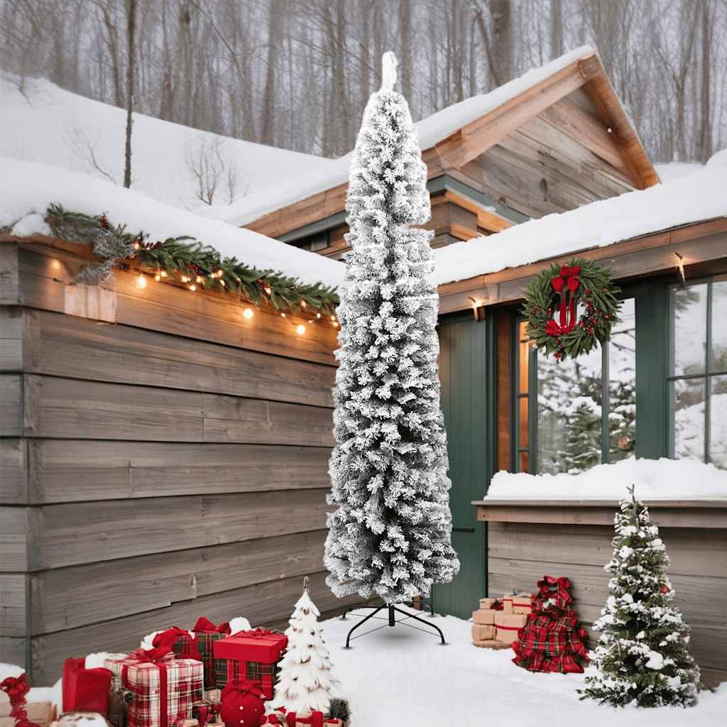 Vidaxl kunstkerstboom met sneeuw klein 240 cm pvc groen