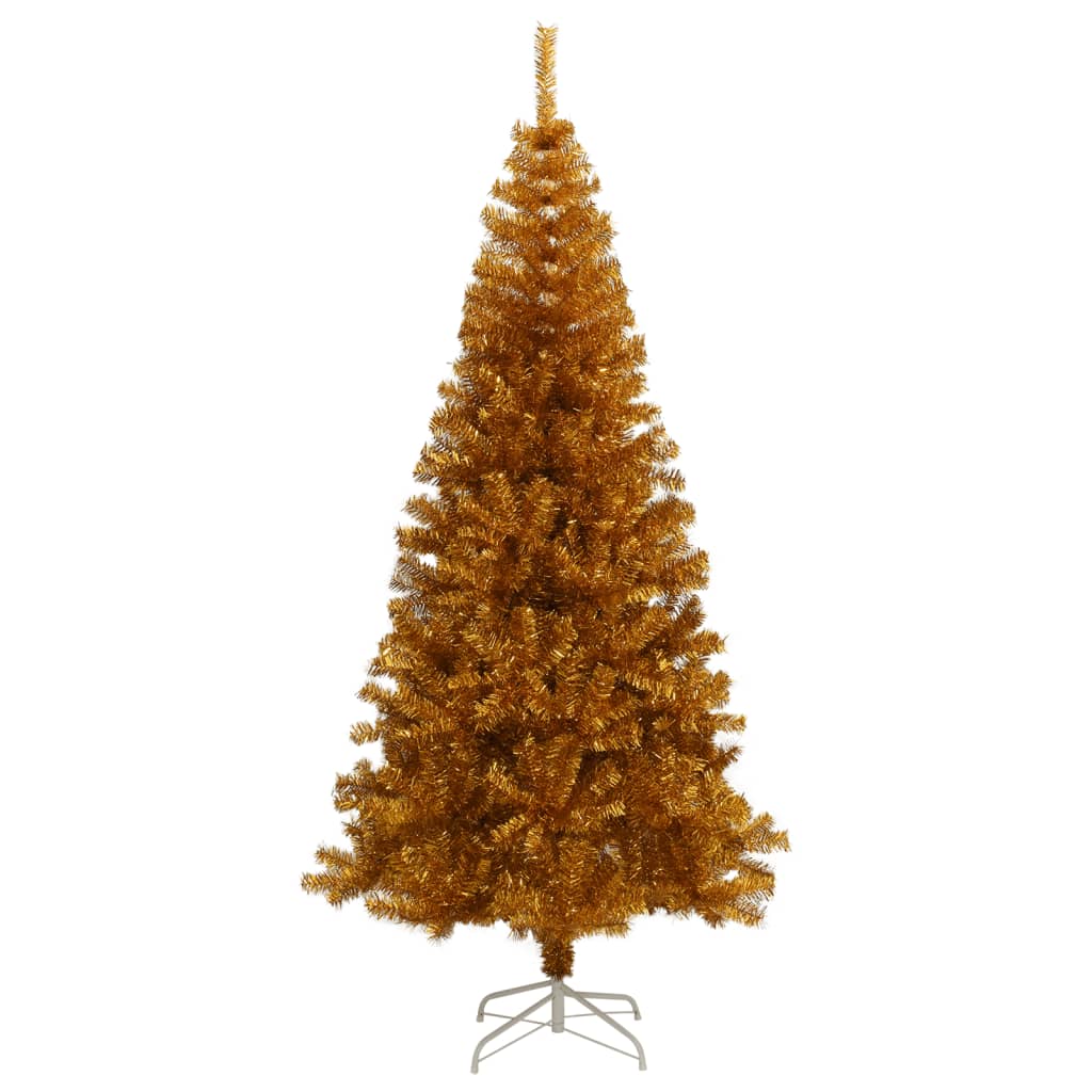 VidaXL Kunstkerstboom met standaard 210 cm PET goudkleurig