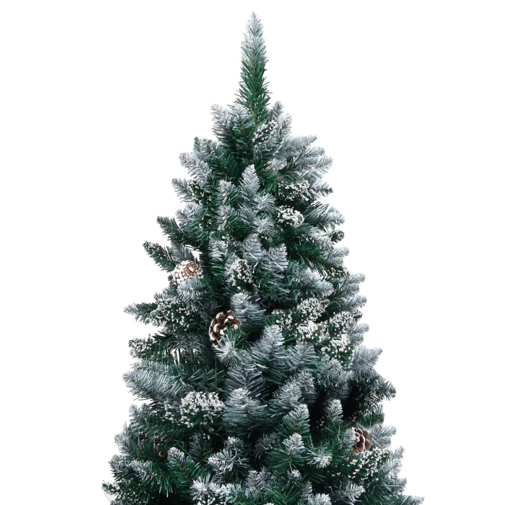 Vidaxl kunstkerstboom met dennenappels en witte sneeuw 180 cm