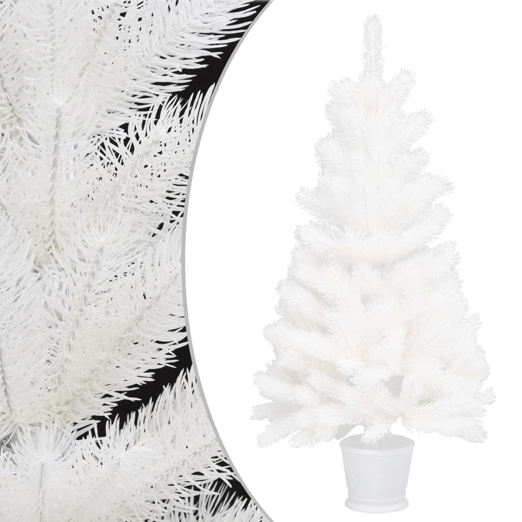 VidaXL Kunstkerstboom met levensechte naalden 90 cm wit