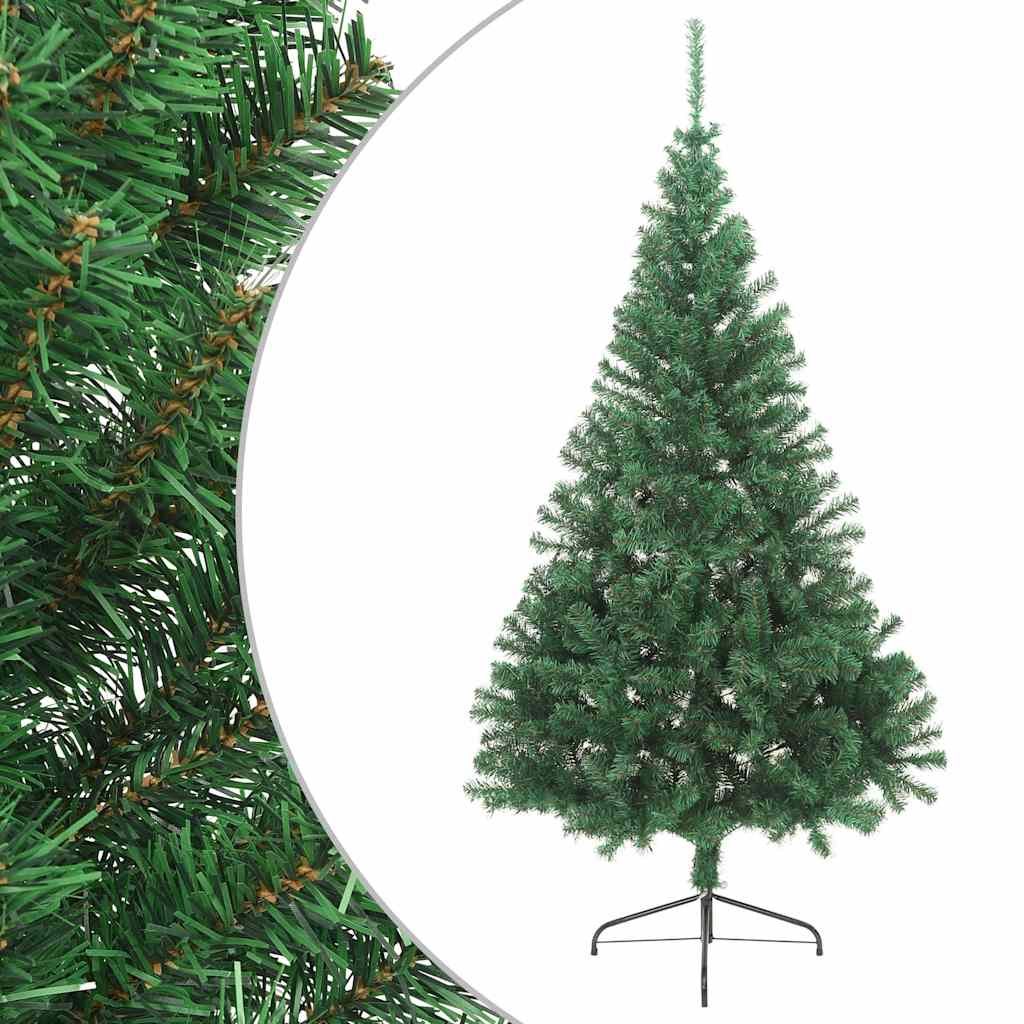Vidaxl kunstkerstboom met standaard half 210 cm pvc groen