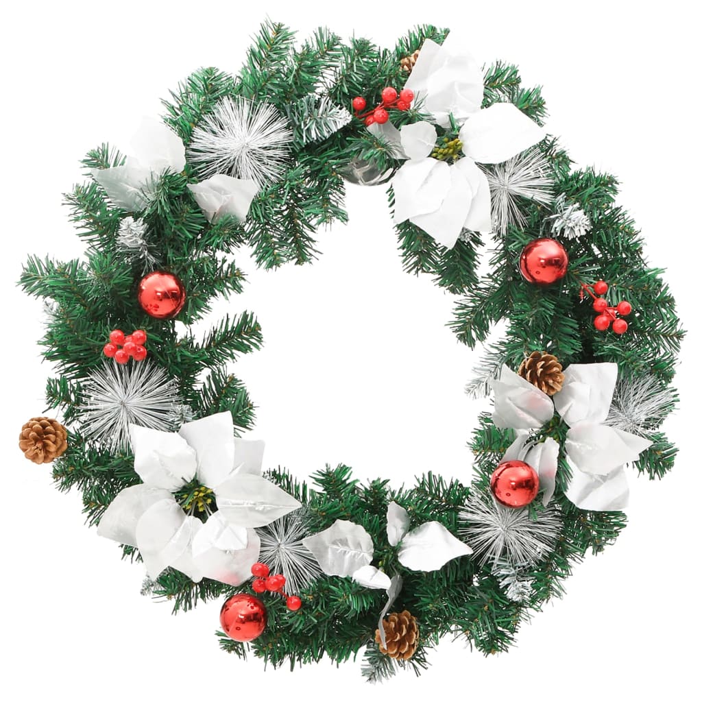 Vidaxl kerstkrans met led-lampjes 60 cm pvc groen
