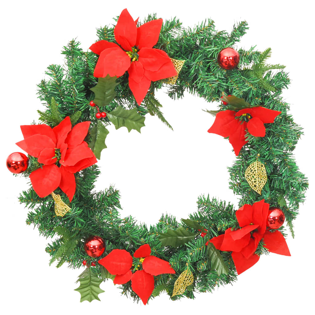 Vidaxl kerstkrans met led-lampjes 60 cm pvc groen