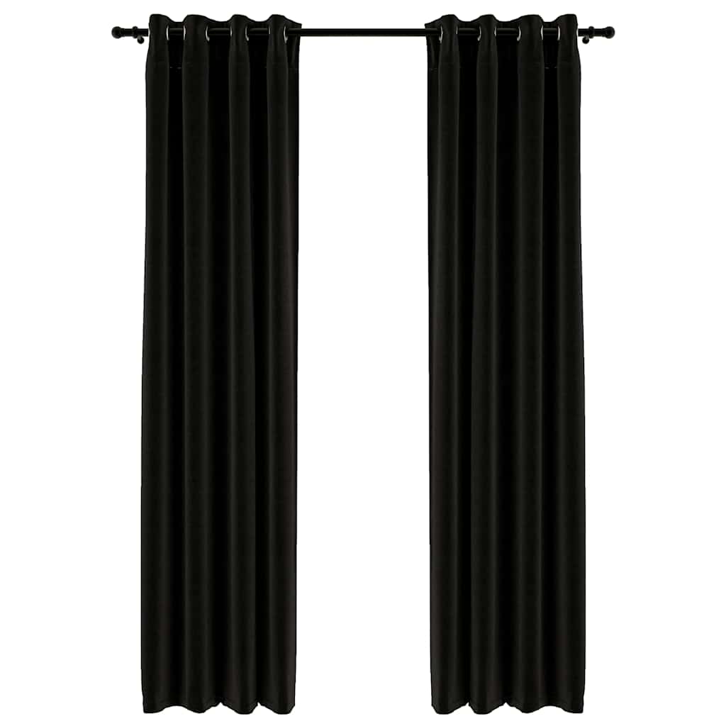 VidaXL Gordijnen linnenlook verduisterend 2 st 140x245 cm antraciet