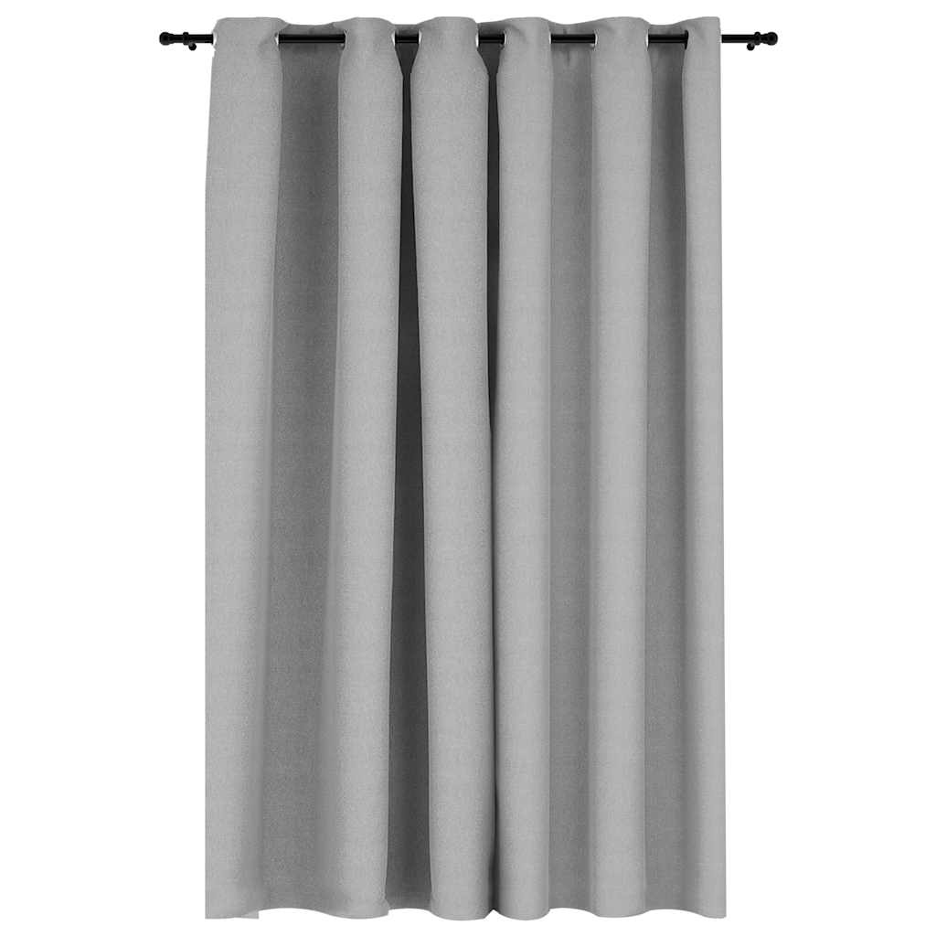Vidaxl gordijn linnenlook verduisterend met ogen 290x245 cm grijs