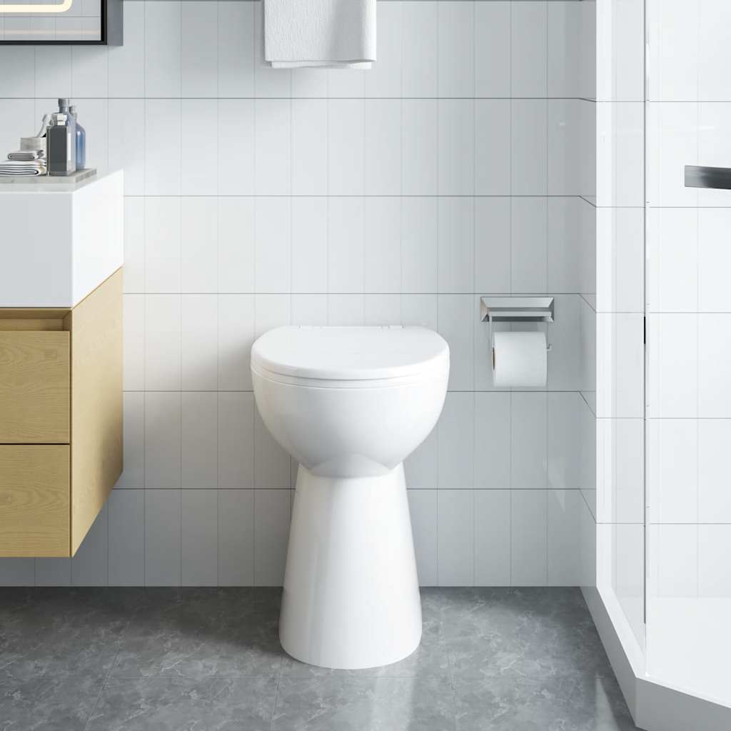 Vidaxl randloos toilet 7 cm dode hoogte soft-close keramiek wit