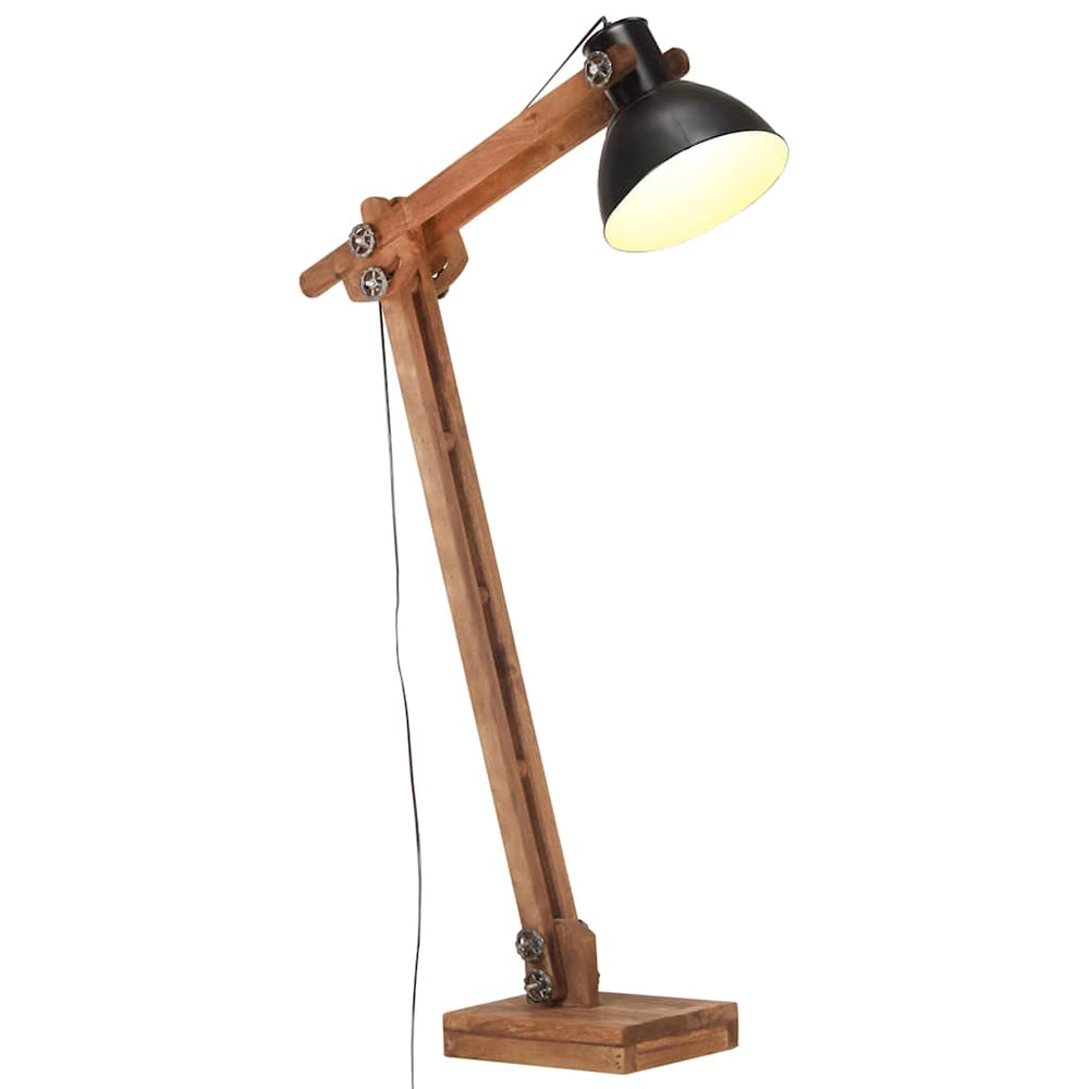 Vidaxl vloerlamp e27 massief mangohout zwart