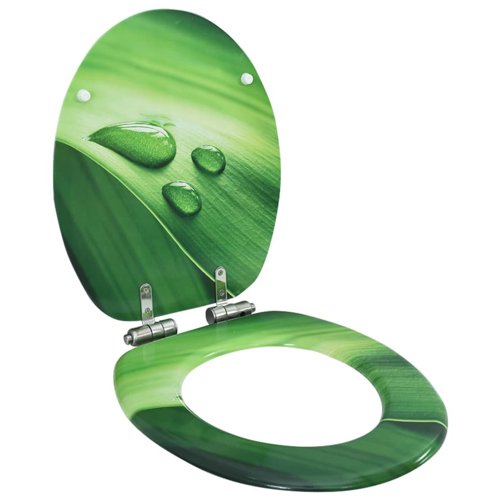 Vidaxl toiletbril met softclose deksel waterdruppel mdf groen