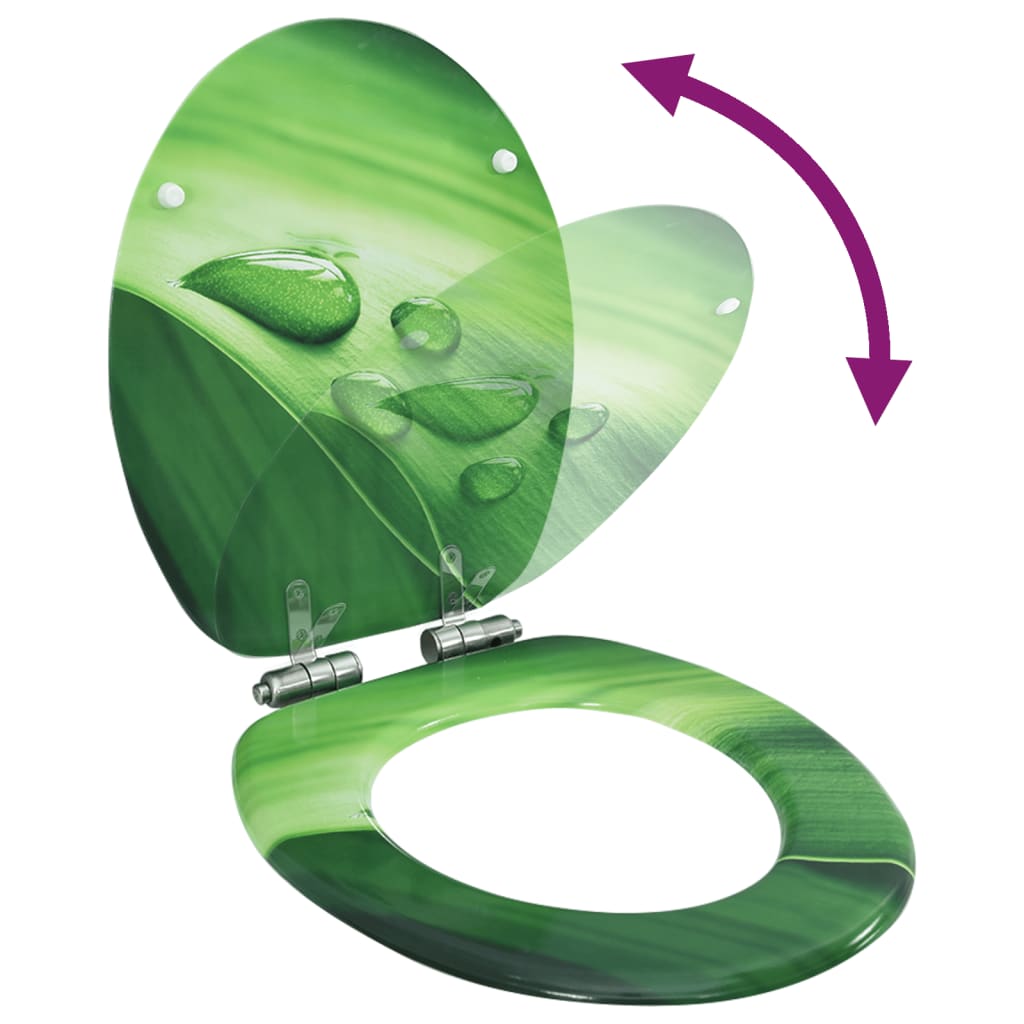 Vidaxl toiletbril met softclose deksel waterdruppel mdf groen