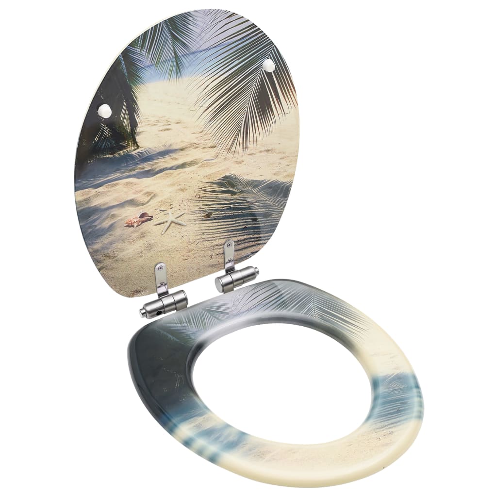 Vidaxl toiletbril met softclose deksel strand mdf