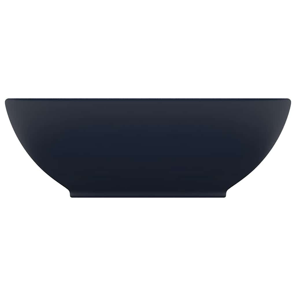 Vidaxl wastafel ovaal 40x33 cm keramiek mat donkerblauw
