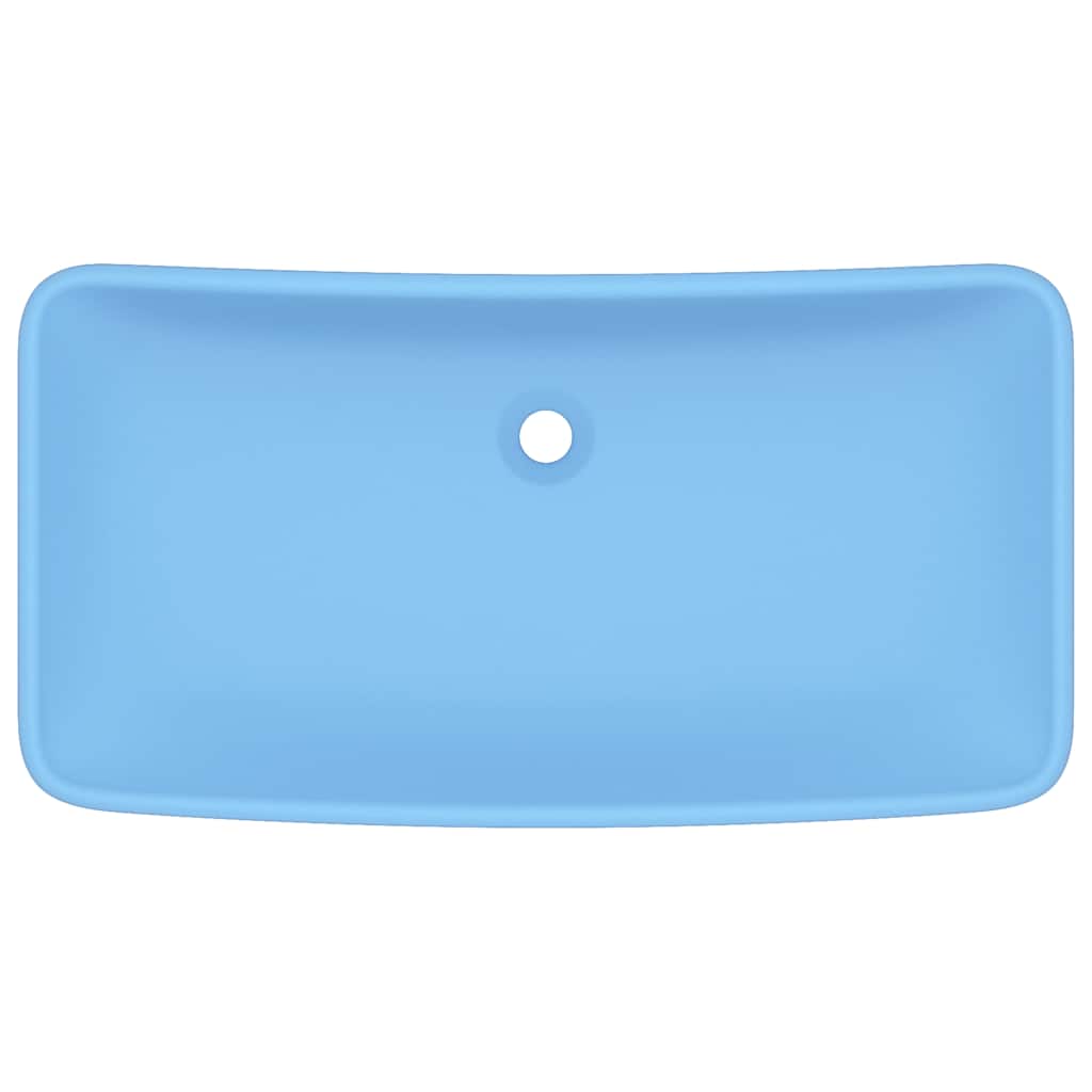 Vidaxl wastafel rechthoekig 71x38 cm keramiek mat lichtblauw