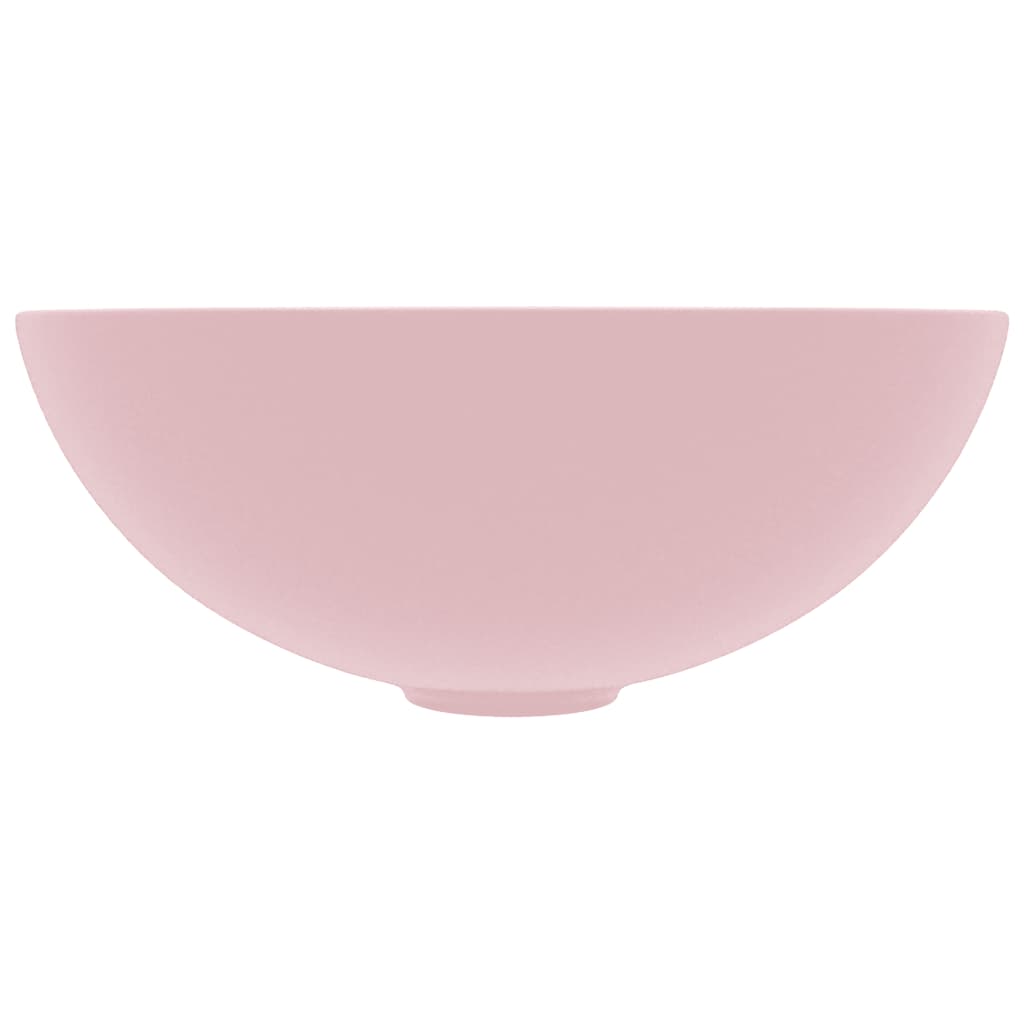 Vidaxl wastafel rond keramiek mat roze