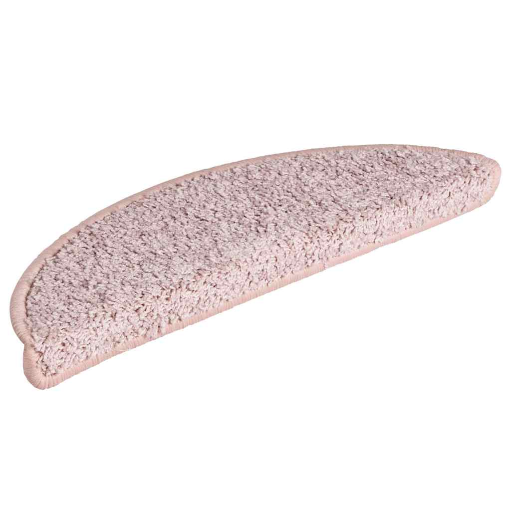 Vidaxl trapmatten 15 st 56x17x3 cm lichtroze halfrond