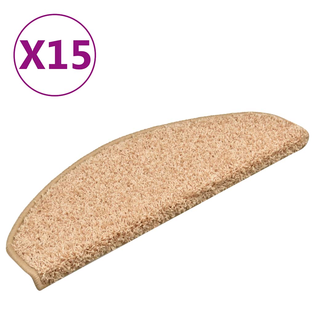 Vidaxl trapmatten 15 st 65x21x4 cm goud rechthoekige rand