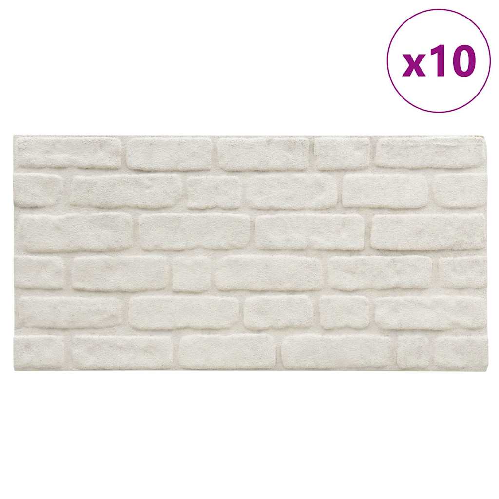 Vidaxl 10 st wandpanelen 3d witte baksteen eps