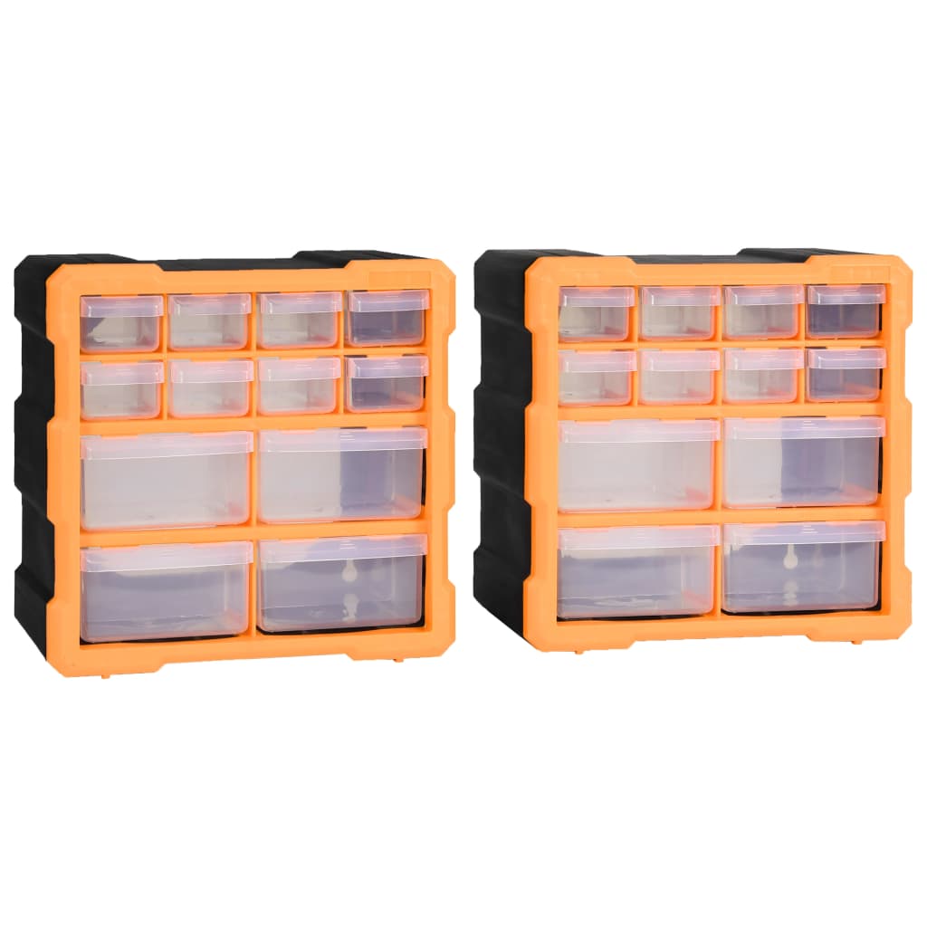 Vidaxl organizers met 12 laden 2 st 26,5x16x26 cm