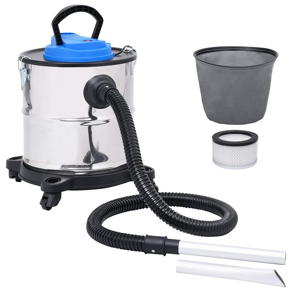 Vidaxl asstofzuiger met hepafilter 1200 w 20 l roestvrij staal