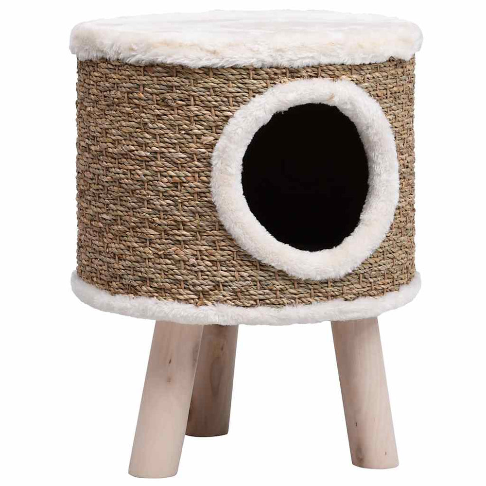 Vidaxl kattenhuis met houten pot 41 cm zeegras