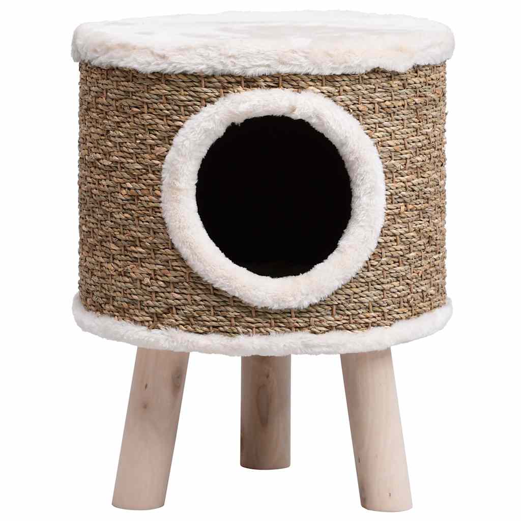 Vidaxl kattenhuis met houten pot 41 cm zeegras