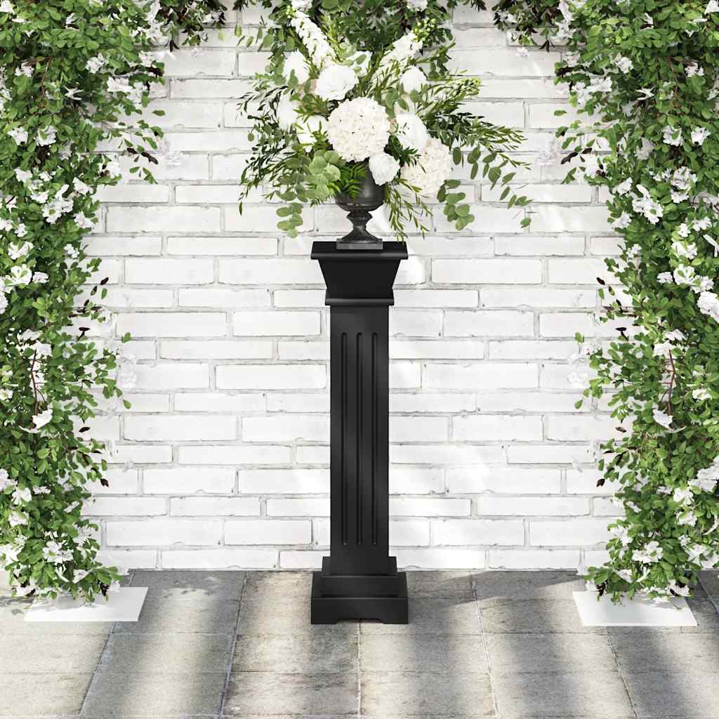 VidaXL Plantenstandaard klassiek zuil vierkant 17x17x66 cm MDF zwart