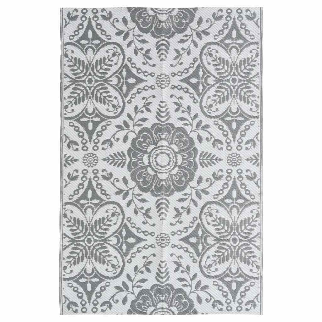 Vidaxl buitenkleed arakil 120x180 cm pp lichtgrijs