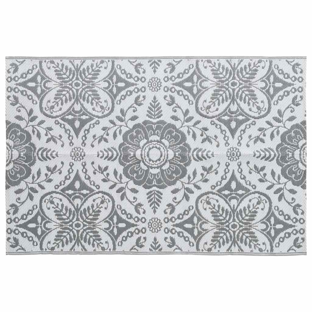 Vidaxl buitenkleed arakil 120x180 cm pp lichtgrijs