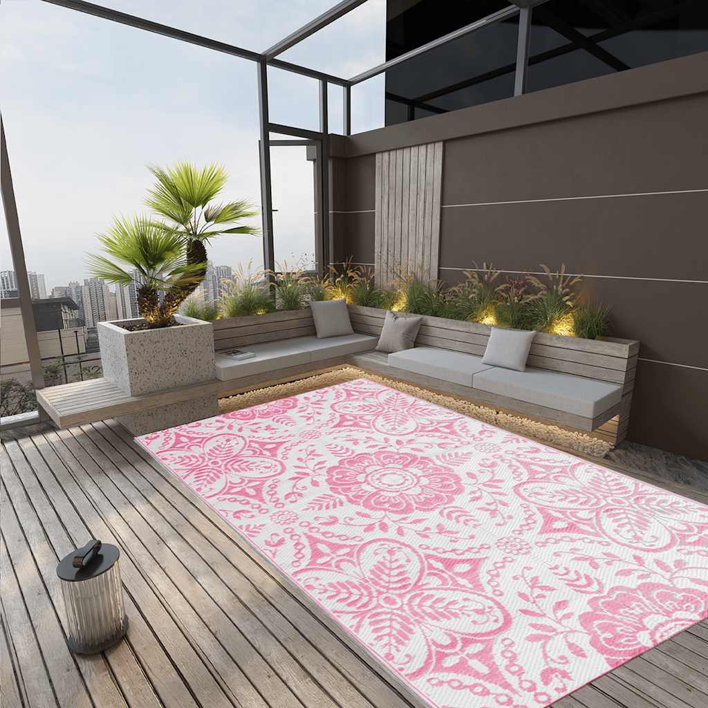 Vidaxl buitenkleed arakil 190x290 cm pp roze