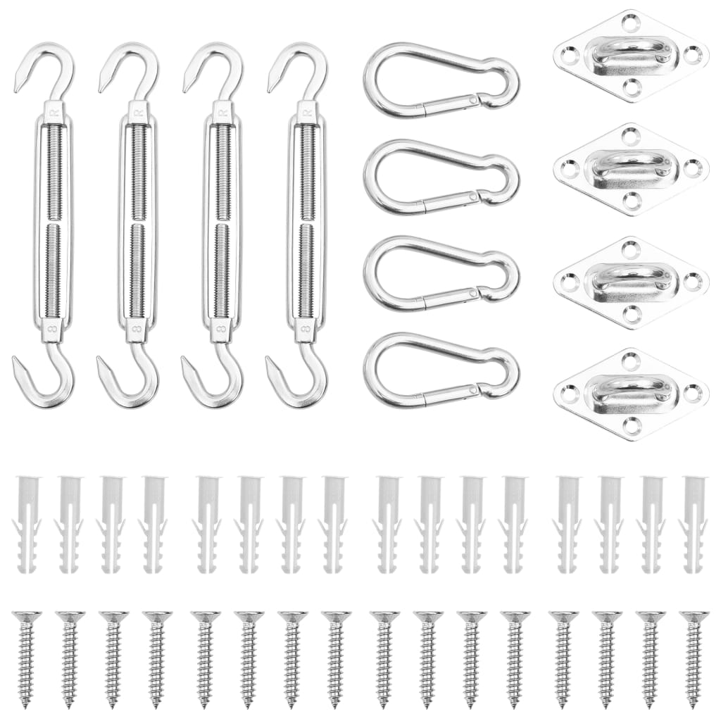 Vidaxl 12-delige zonneschermaccessoireset roestvrij staal