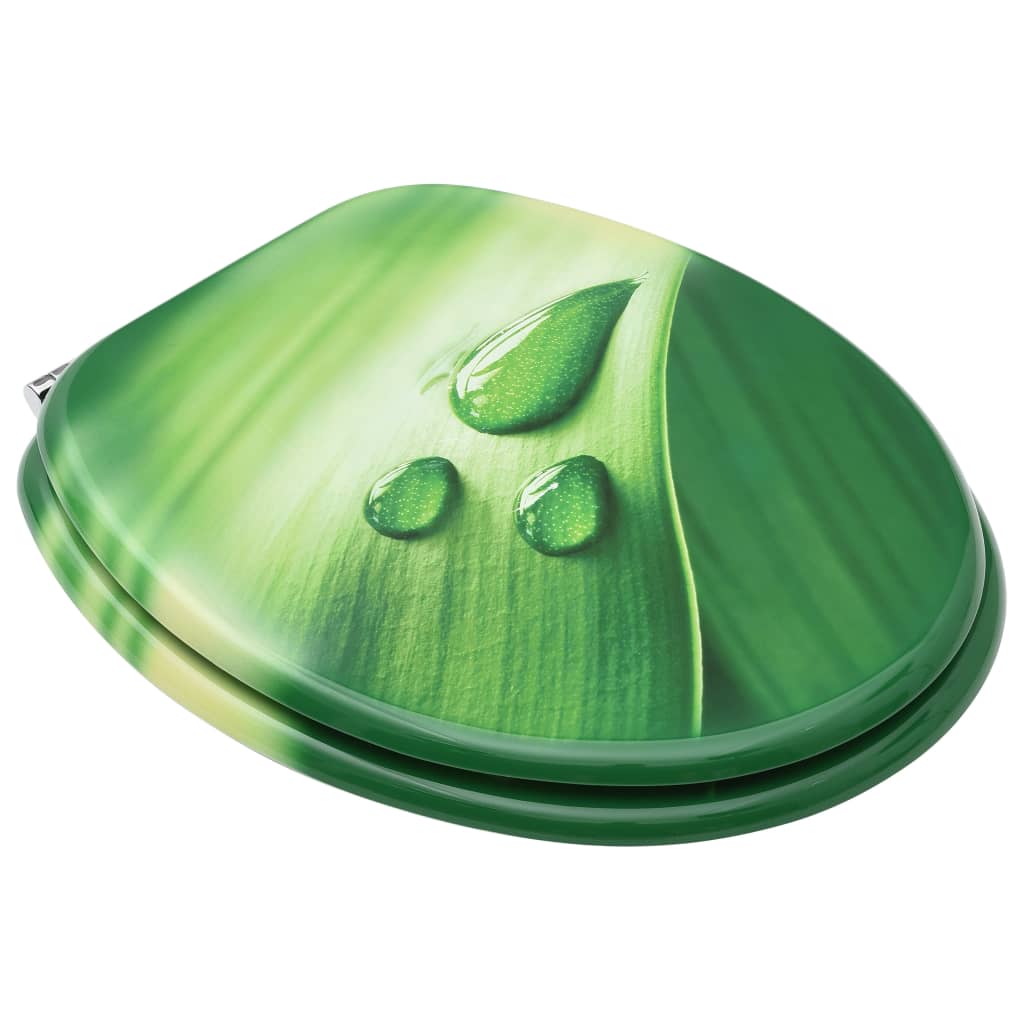 VidaXL Toiletbrillen met deksel 2 e waterdruppel MDF groen