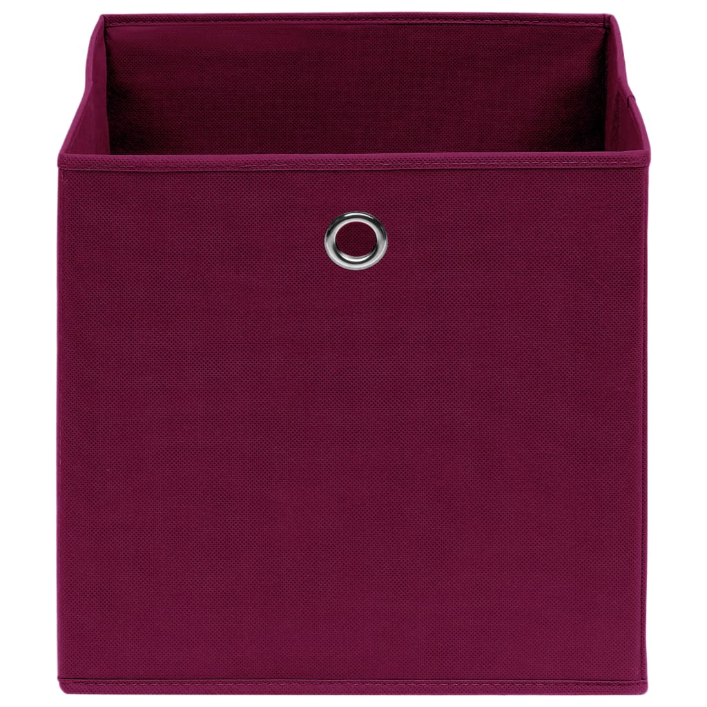 Vidaxl opbergboxen 4 st 28x28x28 cm nonwoven stof donkerrood