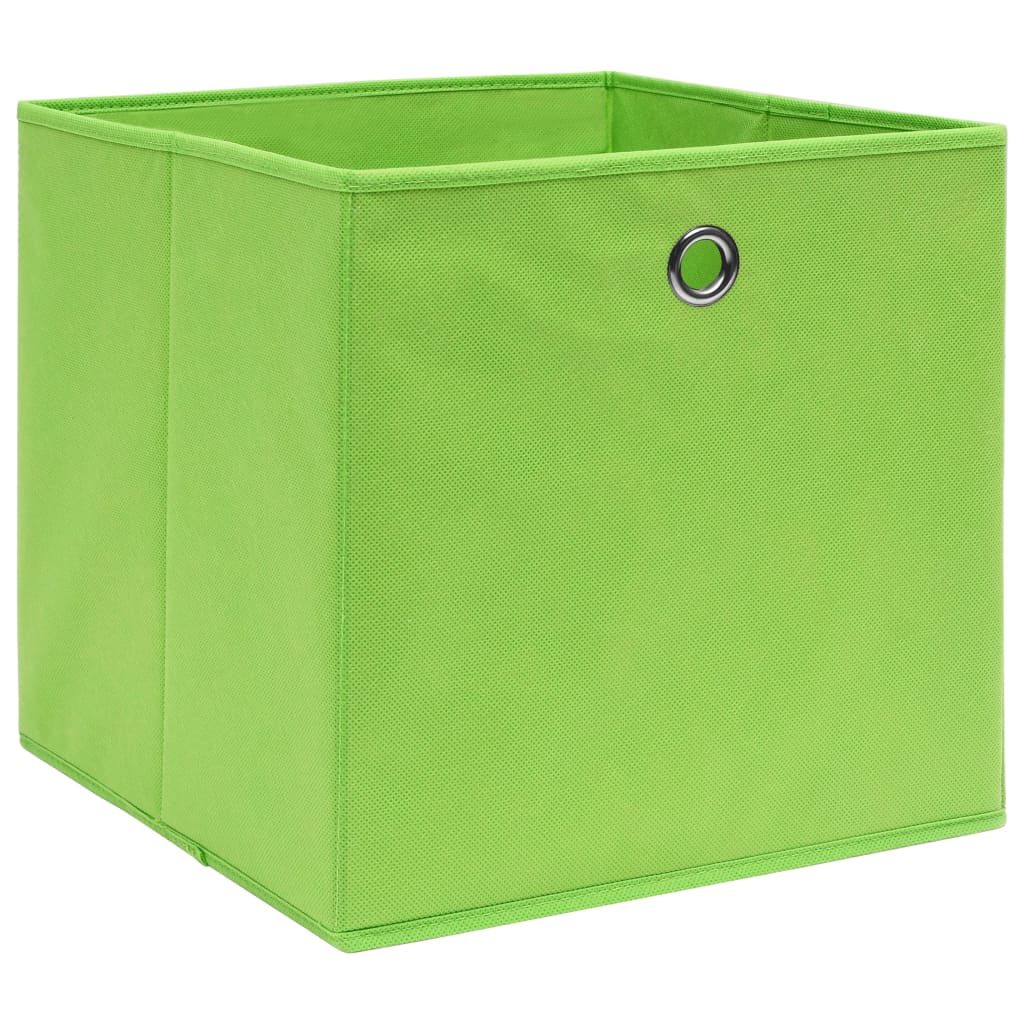 VidaXL Opbergboxen 10 st 28x28x28 cm vliesstof groen