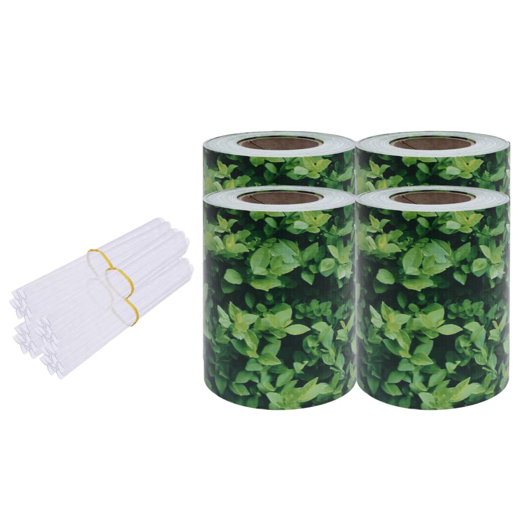 Vidaxl tuinschermen 4 st 35x0,19m pvc groen