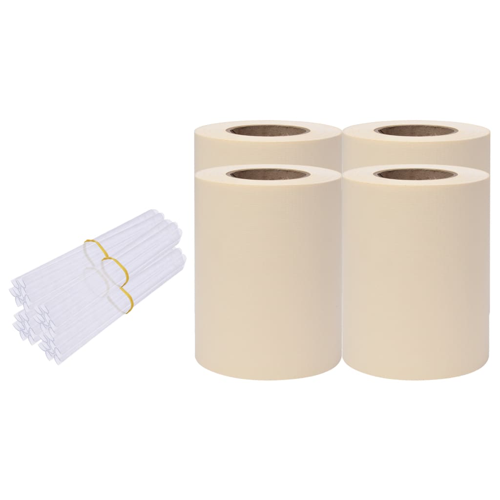 Vidaxl tuinschermen 4 st 35x0,19m pvc crèmekleurig