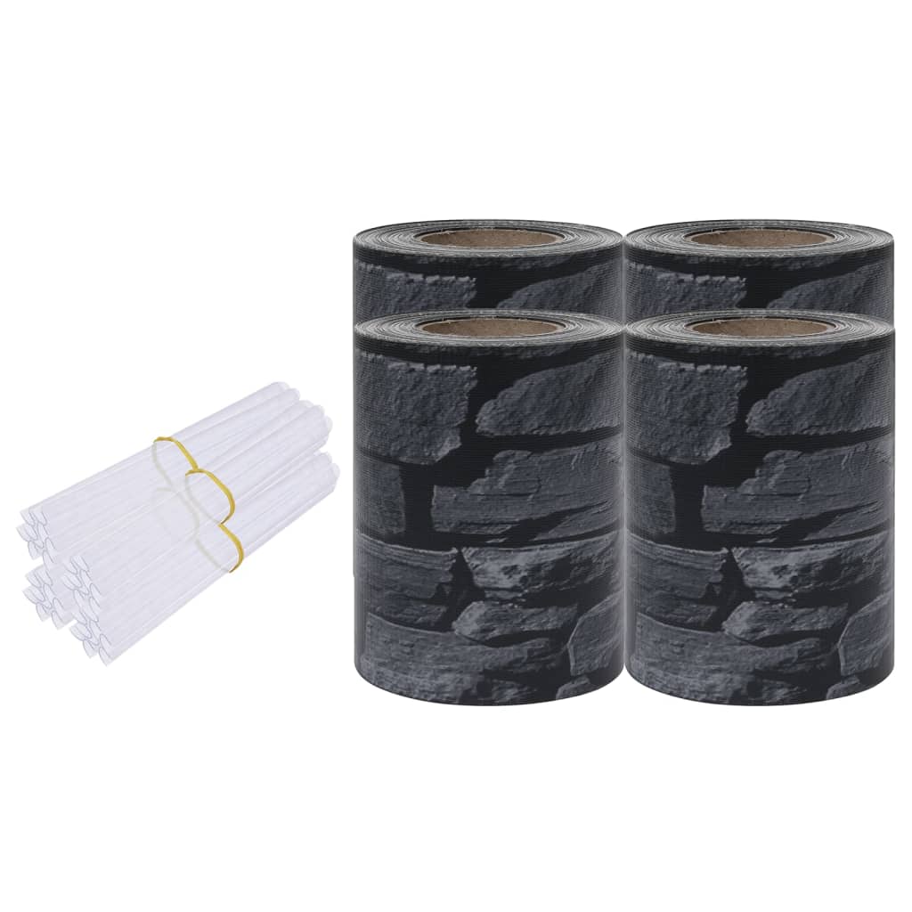 VidaXL Tuinschermen 4 st 35x0,19m PVC grijs