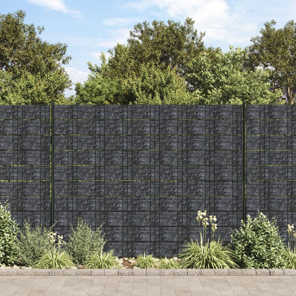 VidaXL Tuinschermen 4 st 35x0,19m PVC grijs