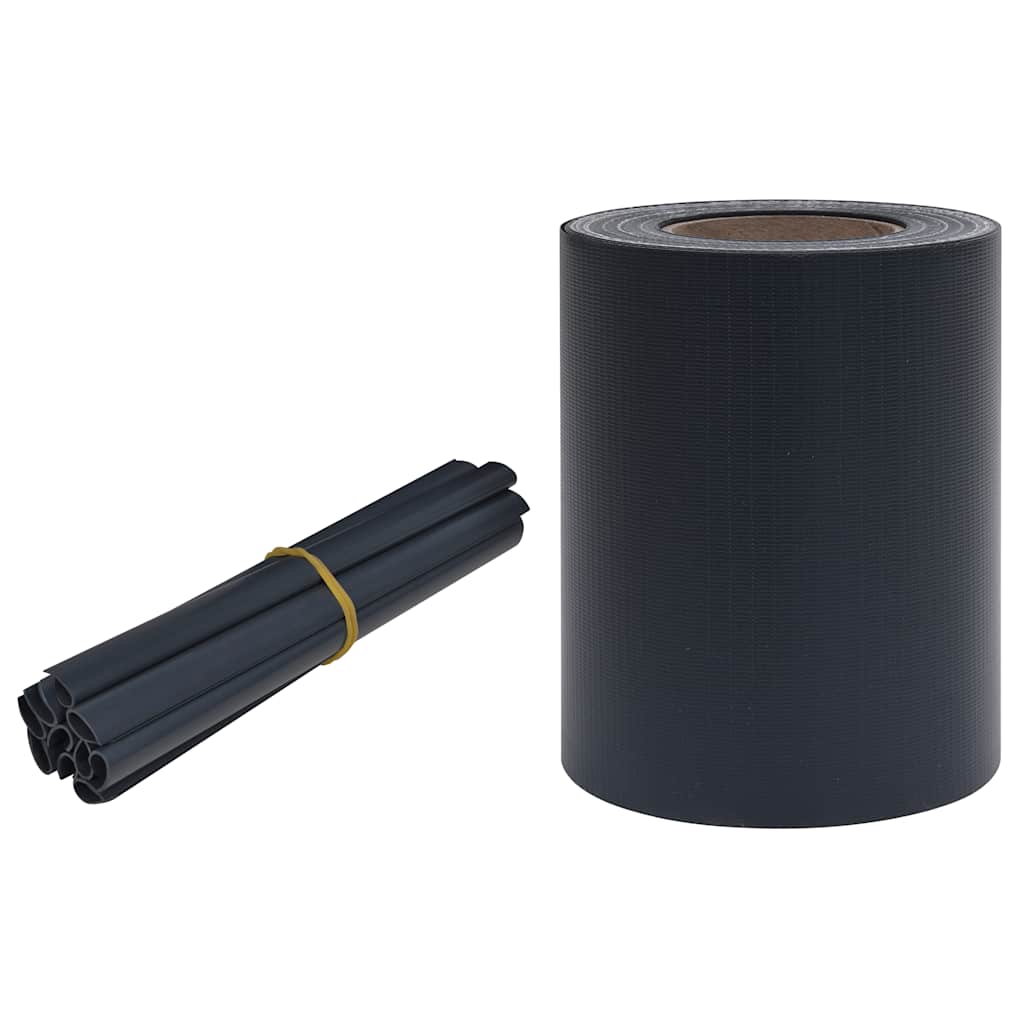 VidaXL Tuinscherm 35x0,19m PVC mat donkergrijs