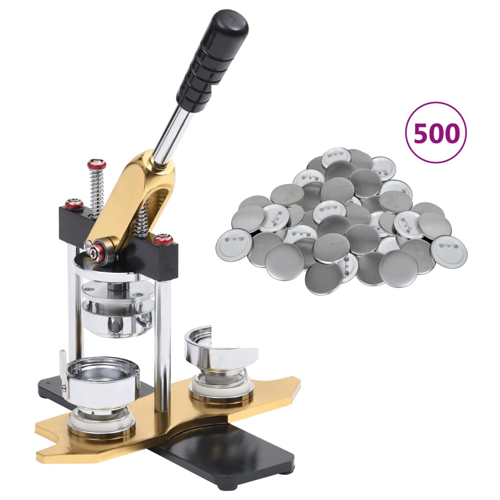 VidaXL Knoopmachine draaipunch met 500 st knooponderdelen 58 mm