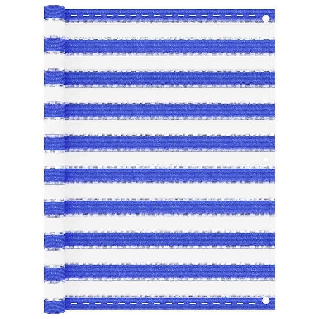 Vidaxl balkonscherm 120x300 cm hdpe blauw en wit