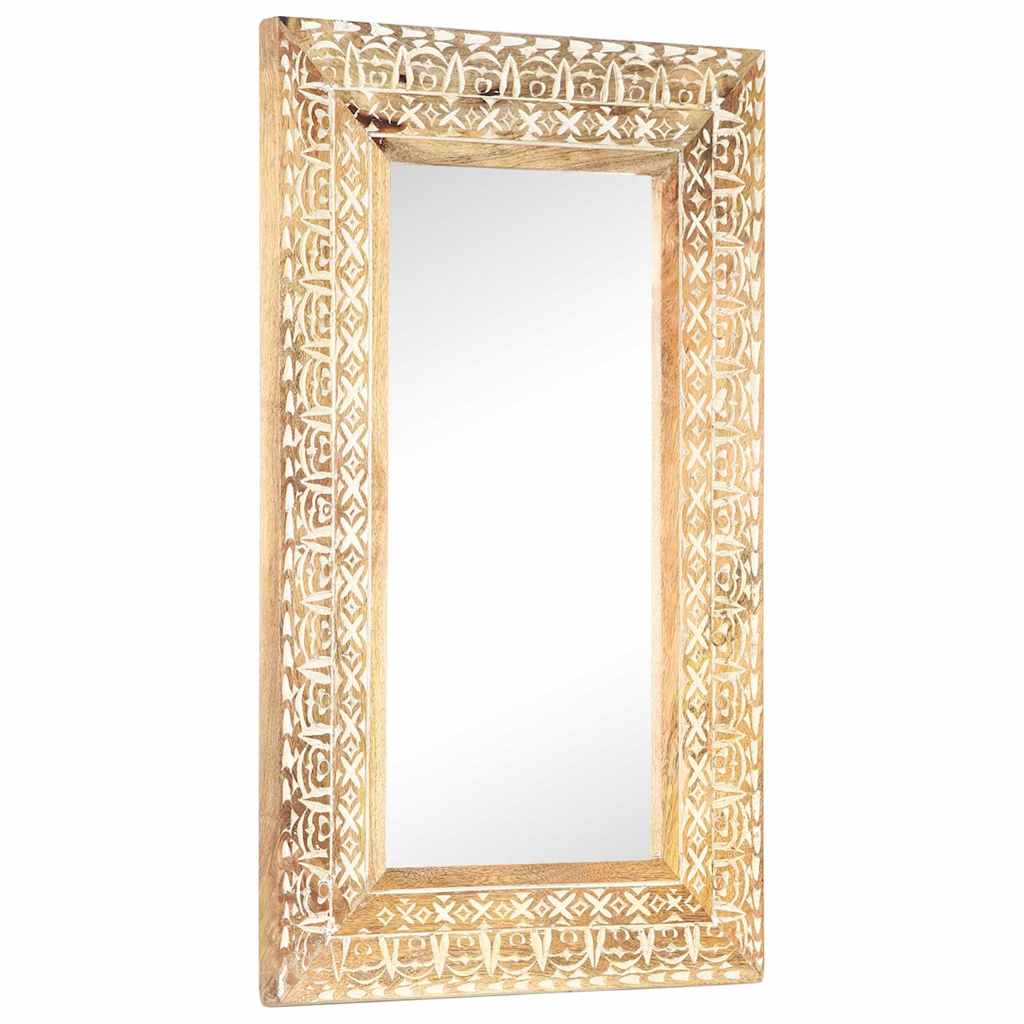 Vidaxl spiegel handgesneden 80x50x2,6 cm massief mangohout
