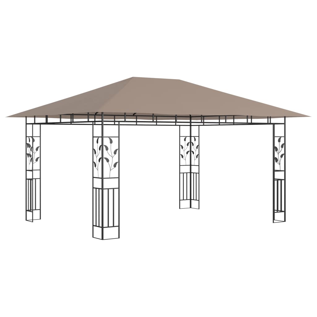 VidaXL Prieel met klamboe 180 g m² 4x3x2,73m taupe
