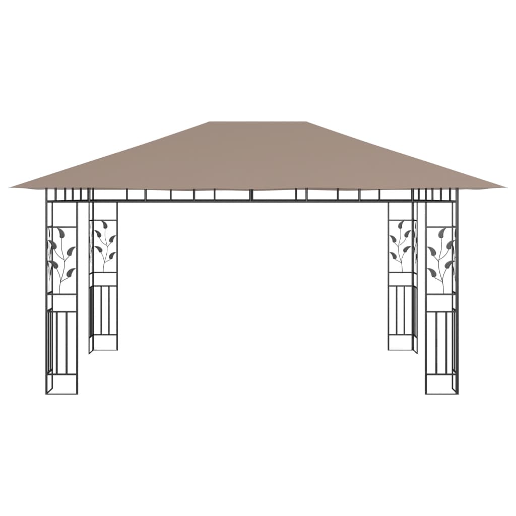 VidaXL Prieel met klamboe 180 g m² 4x3x2,73m taupe