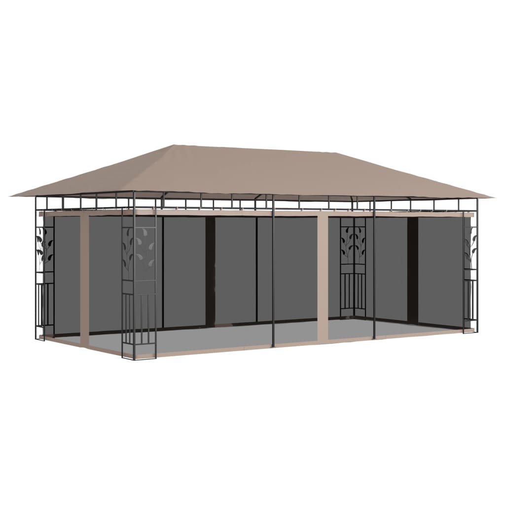 VidaXL Prieel met klamboe 180 g m² 6x3x2,73m taupe